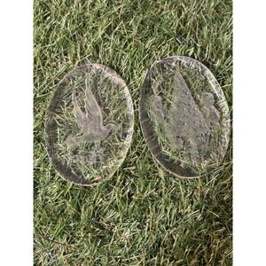 Vintage Glass Christmas Ornaments 1980 Dove &‎ Tree Design – Set of 2